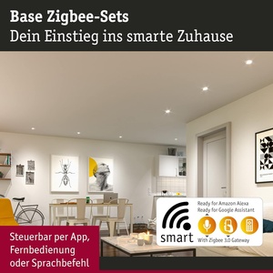Juego de luces empotradas LED Paulmann 3x4.9W 430lm Blanco cálido 3000K Zigbee regulable 89mm con base de plástico blanca - Product Image 2