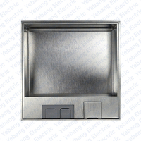 YEBOND ZDR-110B CE Enchufe de Suelo Empotrado Industrial Plateado Invisible de Acero Inoxidable CAT6 10A de 2 Tomas Horizontal