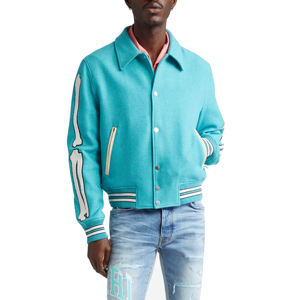 Chaqueta Varsity con Cuello Alto para Hombre, Logotipo Personalizado, Alta Calidad, Mangas Completas, Invierno, Transpirable, Resistente al Viento, Forro de Lona, Lana/Poliéster - Product Image 1