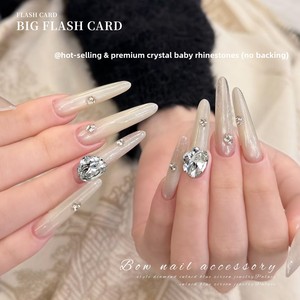 Strass en cristal prêts à l'emploi pour nail art, sans base, vente en gros, de haute qualité, en forme d'œuf de pigeon à angle droit, clous à ongles portables - Product Image 2
