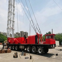Nouvel équipement de champ pétrolier remis à neuf : Camion de réparation de puits monté sur châssis avec moteur diesel XJ650, pompe de levage à crochet de 65 tonnes pour puits pétroliers