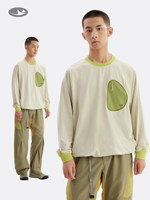 T-shirt unisexe à manches longues coupe ample printemps-automne, anti-humidité, blocs de couleur, poche, ourlet ajustable, haut pour homme pour activités de plein air – Grande Vente