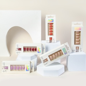 TSZS Fournisseur d'usine, <span class=keywords><strong>ongles</strong></span> courts carrés de couleur unie bon marché, 24 pièces, <span class=keywords><strong>faux</strong></span> <span class=keywords><strong>ongles</strong></span> français <span class=keywords><strong>autocollants</strong></span>, <span class=keywords><strong>ongles</strong></span> artificiels - Product Image 2