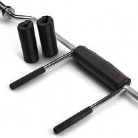Barre d'entraînement Tellus Safety Squat Bar, robuste, en acier inoxydable, portable, chromée, pour des squats profonds et le fitness
