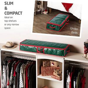 Kotak pembungkus kado Natal kapasitas tinggi tas penyimpanan bawah tempat tidur liburan lintas batas dengan pegangan diperkuat - Product Image 2