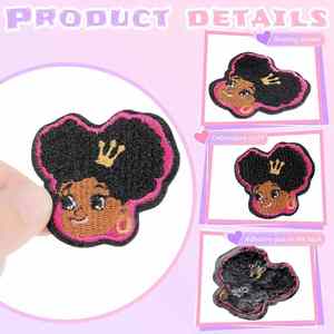 Personalized Embroidery Patch Machine Para Ropa Mujer Personnalis Black Girl Sew on Iron on <b>Labels</b> Custom Patches Jean Jacket - Product Image 3