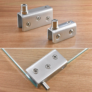 Bisagra para puerta de gabinete de acero inoxidable, montaje en superficie, diseño minimalista cepillado para puertas de vidrio, característica antirust - Product Image 2