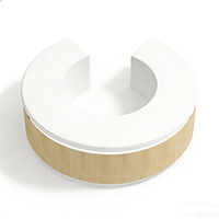 Bureau d'accueil de clinique et d'hôpital de luxe en marbre artificiel blanc pour poste d'infirmière élégant
