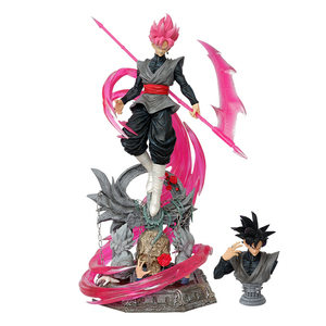 48CM Anime Dragon Balls <span class=keywords><strong>Cosplay</strong></span> Super Saiyan Rose & Noir <span class=keywords><strong>Goku</strong></span> double tête Pvc Figurines Modèle à collectionner - Product Image 1