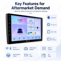 Estéreo Universal para Auto Android de 9 Pulgadas y 2 Din con Pantalla Táctil de 9/10 Pulgadas, Navegación GPS, Radio Multimedia DVD/MP5