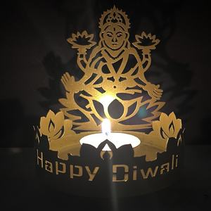 PAFU Bougeoir traditionnel en laiton en forme <span class=keywords><strong>de</strong></span> <span class=keywords><strong>seigneur</strong></span> Ganesha Ridhi Sidhhi Diwali Shadow Diya en métal - Product Image 6