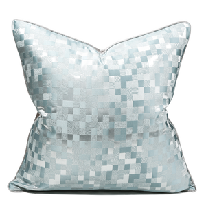 <span class=keywords><strong>Funda</strong></span> de cojín de Jacquard para decoración del hogar, fundas de <span class=keywords><strong>almohada</strong></span> azules de lujo cuadradas decorativas, fundas de <span class=keywords><strong>almohada</strong></span> de lujo de 18x18 - Product Image 1