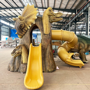 Customized Fiberglass Outdoor Playground Equipment Realistic Giant Dinosaur Slide for Kids Amusement Park Theme Park Decorative