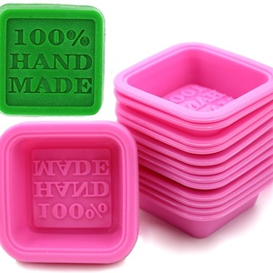 Factory Hot Quality Custom 3d 100% Handmade <b>square</b> Rectangular Baking Cake Soap Moulds Handmade Silicone Soap Mold with logo - Product Image 1
