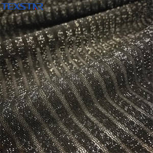 Tela de malla de LICRA de poliéster con rayas brillantes negras elásticas de <span class=keywords><strong>2</strong></span> vías - Product Image 3