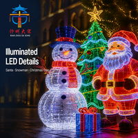 Juego de Faroles Gigantes de Navidad con Diseño de Santa Claus y Muñeco de Nieve, Decoración LED para Parques, Plazas y Jardines