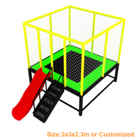 Lit de trampoline commercial de petite taille, aire de jeux intérieure souple pour enfants, ensemble de jeux pour enfants personnalisé avec échelle pour le plaisir en famille