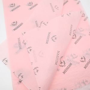 Papier de soie personnalisé avec logo rose 17g pour emballage cadeau/vêtements/bouquet avec autocollant, papier cadeau, boîte d'emballage en papier de soie - Product Image 3