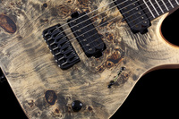 Fabrication en Chine Guitare électrique professionnelle à 7 cordes avec dessin coloré et incrustation bleue