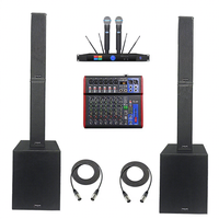 Sistema de PA Activo Profesional PAKLAM AUDIO CS-8415 de 8*4.5'' con Columna de 15 Pulgadas, Altavoces de Rango Completo Activos de 1300W de Baja Frecuencia