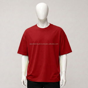เสื้อยืดคอกลมแขนสั้นสีแดง ยูนิเซ็กซ์ ผ้าคอตตอนเจอร์ซีย์ถัก 100% ทรงหลวม สวมใส่สบาย สีพื้น โลโก้ด้านหน้า เป็นมิตรกับสิ่งแวดล้อม - Product Image 4