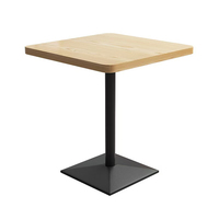 Table de salle à manger carrée ou ronde en MDF pour la restauration, avec base en pierre frittée et métal, vente en gros pour restaurants