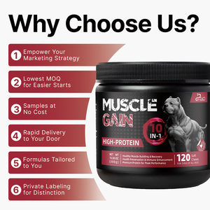 Ingrédients naturels sans grains à haute teneur en protéines Gain de muscle pour chien Doux Mâche Soutien immunitaire Supplément pour animaux de compagnie - Product Image 5