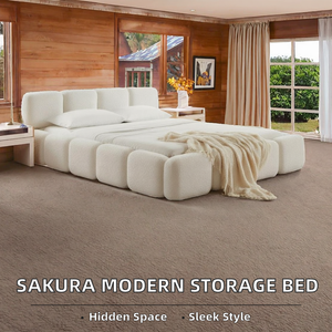 Juego de Cama Moderno Royalune con Almacenamiento Ajustable, Tapicería de Terciopelo Acolchado, Estructura Metálica, Ecológico, Tamaño California <span class=keywords><strong>King</strong></span> - Product Image 2