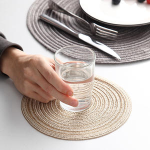 Tapete de lino redondo para mesa, alfombrilla de aislamiento antideslizante, para comedor, decoración de cocina - Product Image 2