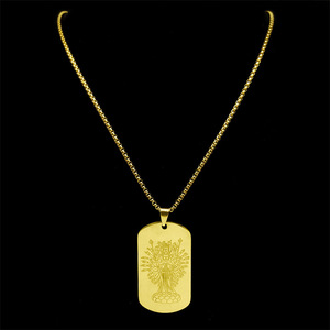 Collar de Acero Inoxidable con Guanyin de Mil Manos del Sudeste Asiático, Tailandia, Joyería de Acero de Titanio Chapada en Oro - Product Image 4