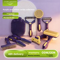Brosse de toilettage pour animaux de compagnie, peigne démêlant pour chiens et chats, brosse lissante pour chats, outil de démêlage, brosse de bain pour animaux, en métal, plastique et TPR