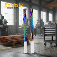 BoMeiJK Fraise en carbure monobloc pour aluminium alvéolaire avec revêtement DLC, pour composites aluminium et acrylique, personnalisation OEM, CNC haute vitesse