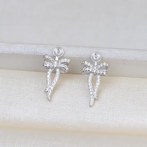 ต่างหูเงินแท้ S925 รูปเขากวางสำหรับผู้หญิง งานแฮนด์เมด DIY ประดับมุก 8-9 เม็ด พร้อมอุปกรณ์ทำเครื่องประดับกึ่งสำเร็จรูป 1137 ชิ้น - Product Image 2