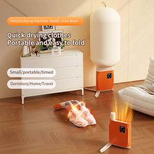 Secadora de Ropa Eléctrica Plegable Tres en Uno Rosa con Secador de Zapatos y Calentador para Uso Doméstico - Product Image 6
