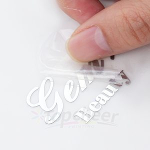 Stiker Timbul 3D perekat Logo kustom stiker Label timbul emas/perak Foil logam metalik emas - Product Image 3