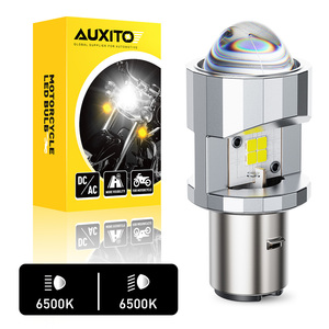 AUXITO H6 BA20D Faro LED para Motocicleta, Bombilla de 3000LM, 6000K, Luz Blanca, Haz Alto y Bajo, Alta Potencia - Product Image 1