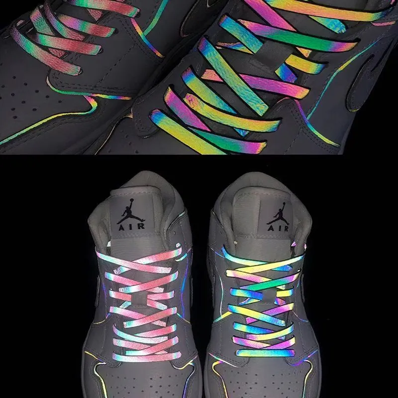 2020 New fashion laster magical reflective shoelaces for sport shoes customized design shoelaces for sneaker