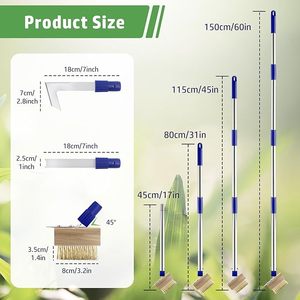 Weed Remover Tool with Long Handle Weed <b>Scraper</b> and Weed Wire Brush Set to Remove Weeds and Moss for Garden, <b>Patio</b>, Driveway - Product Image 5