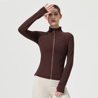 Chaqueta Deportiva Premium de Alta Gama para Yoga y Running para Mujer, Cuello Alto, Poliéster, Cintura Elástica, Secado Rápido, Edición 2026
