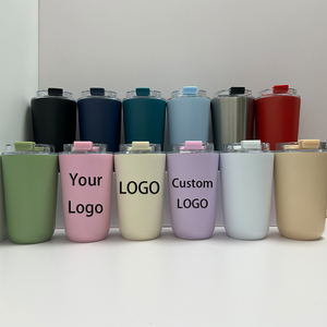 Vaso Térmico de Acero Inoxidable Mate de 12 oz, con Logotipo Personalizado, Aislado al Vacío, para Viajes, Café, con Tapa Abatible, para Auto, Oficina, Aire Libre - Product Image 1