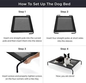 Cama para perro grande y elevada para viajes de camping en verano, camas para mascotas elevadas con marco de acero portátiles modernas, sólidas, transpirables y extraíbles - Product Image 5