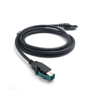 Kabel Printer 12V Micro-USB dengan Pelindung Anyaman dan Selubung PVC untuk Sistem dan Terminal POS