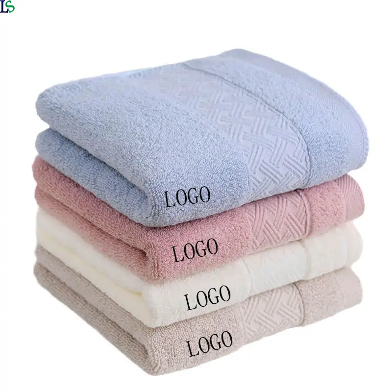 Fabbrica 100% cotone personalizzato Logo per adulti Spa Hotel salone di bellezza bagno asciugamano personalizzato Set di asciugamani