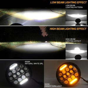 Faro LED 7 Pollici con Occhio d'Angelo Bianco, DRL Daymaker, Indicatore di Direzione Ambra, Rotondo Impermeabile 90W 75W per Motociclette - Product Image 2