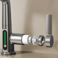Robinet de lavabo thermostatique monocommande en laiton chromé, moderne et de haute qualité, à montage sur plan, pour hôtels et appartements