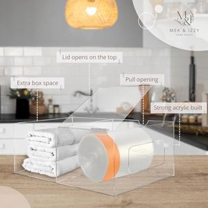 ที่ใส่ขยะในตู้ครัวแบบใสติดผนัง2ขนาดตัวแขวนถุงขยะอะคริลิกพร้อมฝาปิด - Product Image 2