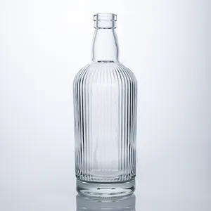 最畅销的700毫升750毫升超级火石矛精神玻璃瓶软木塞威士忌龙舌兰酒酒朗姆酒