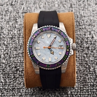 Montre personnalisée OEM ODM avec cadran dégradé arc-en-ciel, montre mécanique automatique pour homme, cadran personnalisé, logo couleur, vente en gros