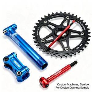 Eje de manivela extendido de aluminio CNC, abrazadera de manillar para bicicleta, varilla de sujeción de manivela mecanizada por CNC - Product Image 1