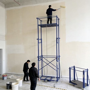 Piattaforma di Lavoro Elettrica Mobile per Ponteggi, Elevatore <span class=keywords><strong>Elettrico</strong></span> per Ponteggi 6m, Carico 500 kg, <span class=keywords><strong>Ponteggio</strong></span> <span class=keywords><strong>Elettrico</strong></span> con Telecomando - Product Image 1